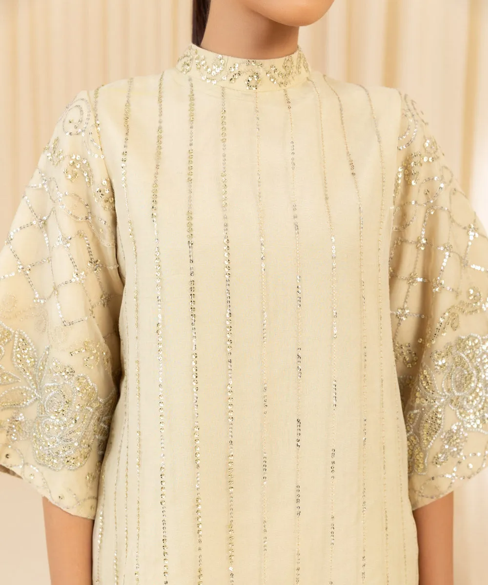 3 Piece -  Embroidered Organza Suit