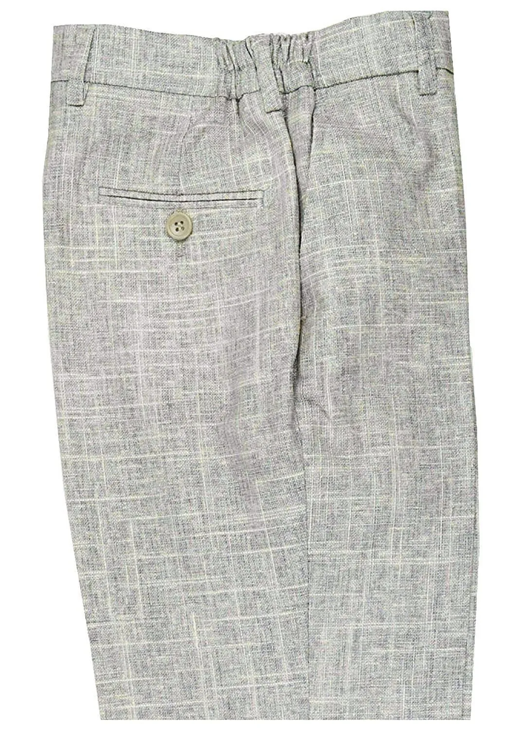 Alberto Boy's Regular Fit Formal 5 Piece Linen Suit Set with Shirt, Vest, Hanky, Tie - CLEARANCE, FINAL SALE!