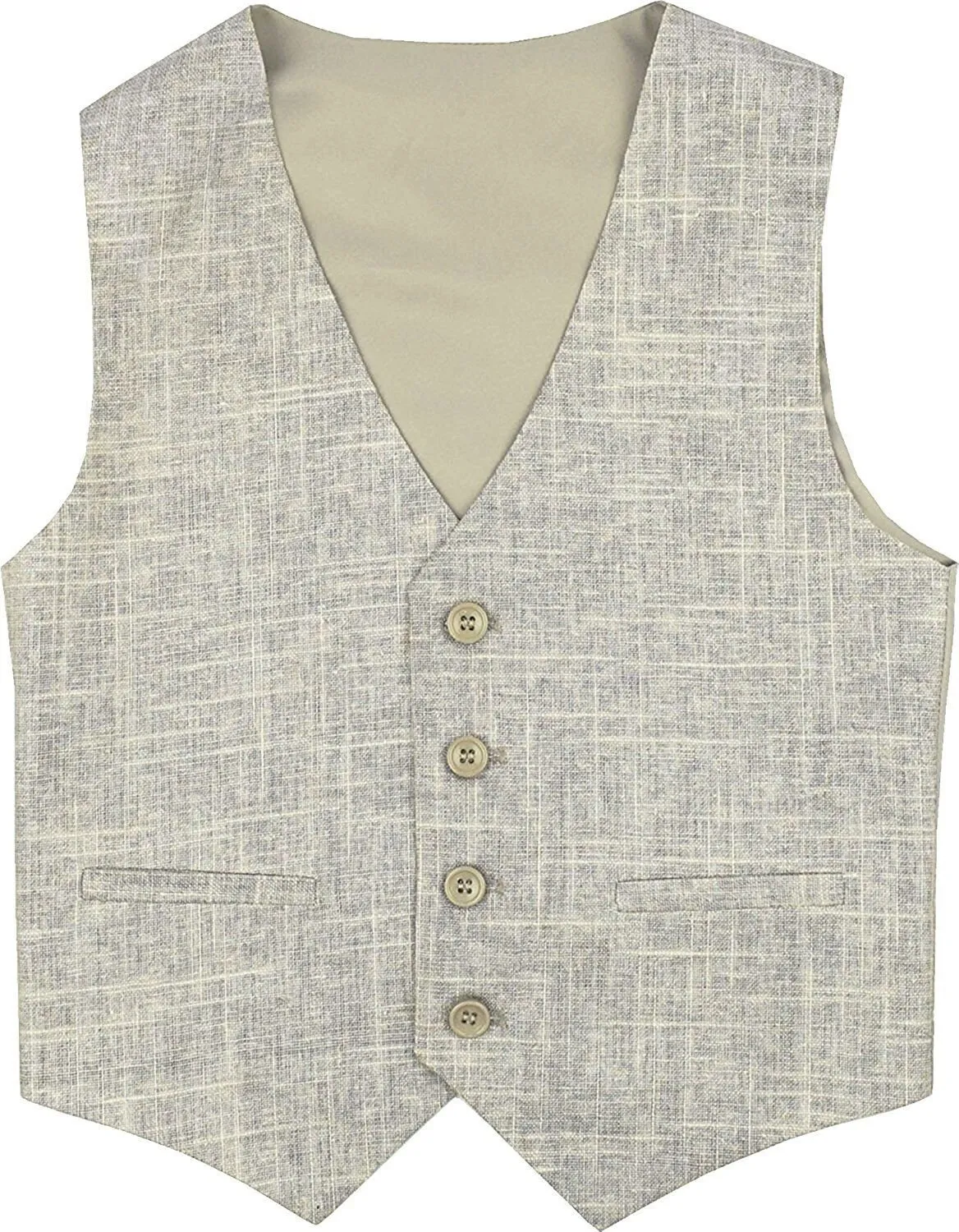 Alberto Boy's Regular Fit Formal 5 Piece Linen Suit Set with Shirt, Vest, Hanky, Tie - CLEARANCE, FINAL SALE!