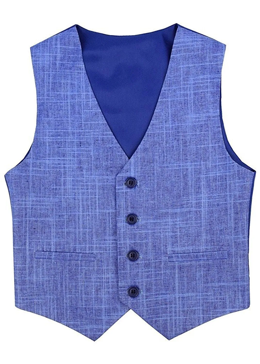 Alberto Boy's Regular Fit Formal 5 Piece Linen Suit Set with Shirt, Vest, Hanky, Tie - CLEARANCE, FINAL SALE!