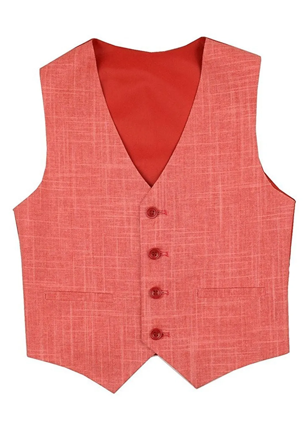 Alberto Boy's Regular Fit Formal 5 Piece Linen Suit Set with Shirt, Vest, Hanky, Tie - CLEARANCE, FINAL SALE!