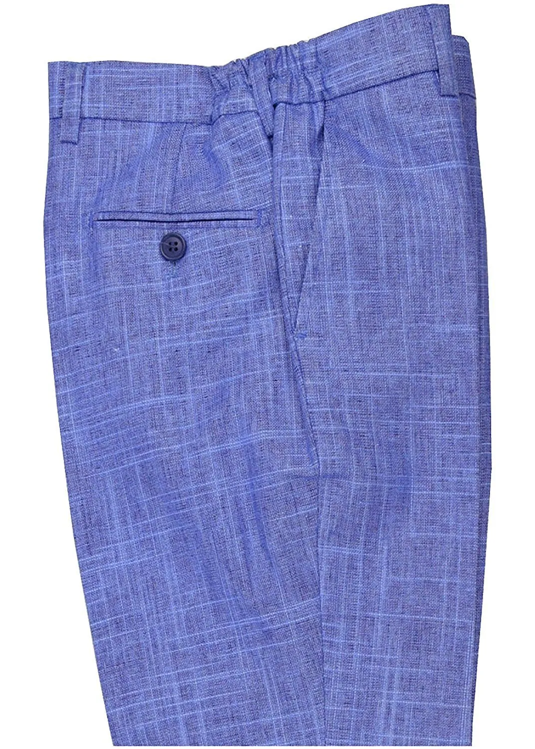 Alberto Boy's Regular Fit Formal 5 Piece Linen Suit Set with Shirt, Vest, Hanky, Tie - CLEARANCE, FINAL SALE!