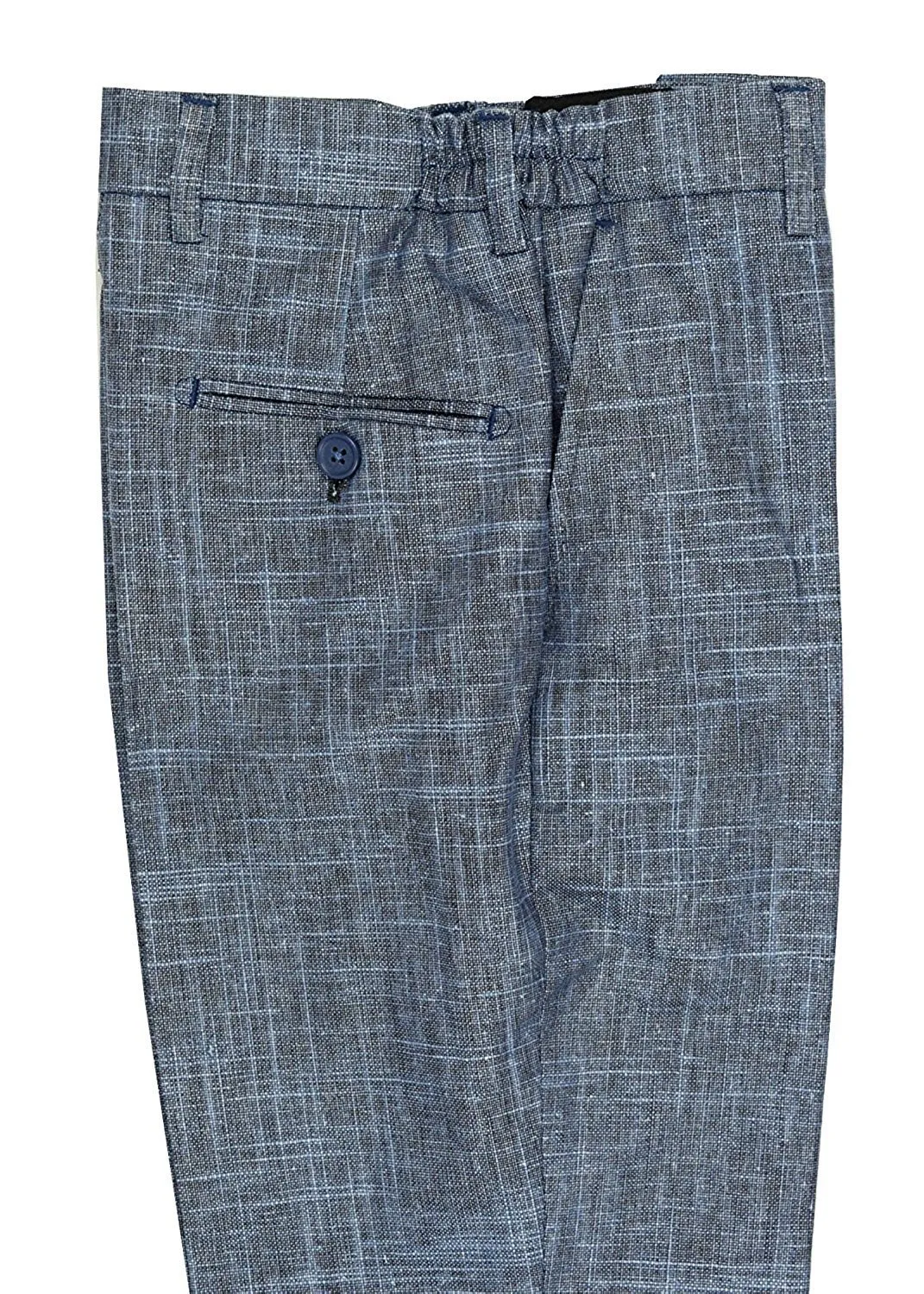 Alberto Boy's Regular Fit Formal 5 Piece Linen Suit Set with Shirt, Vest, Hanky, Tie - CLEARANCE, FINAL SALE!