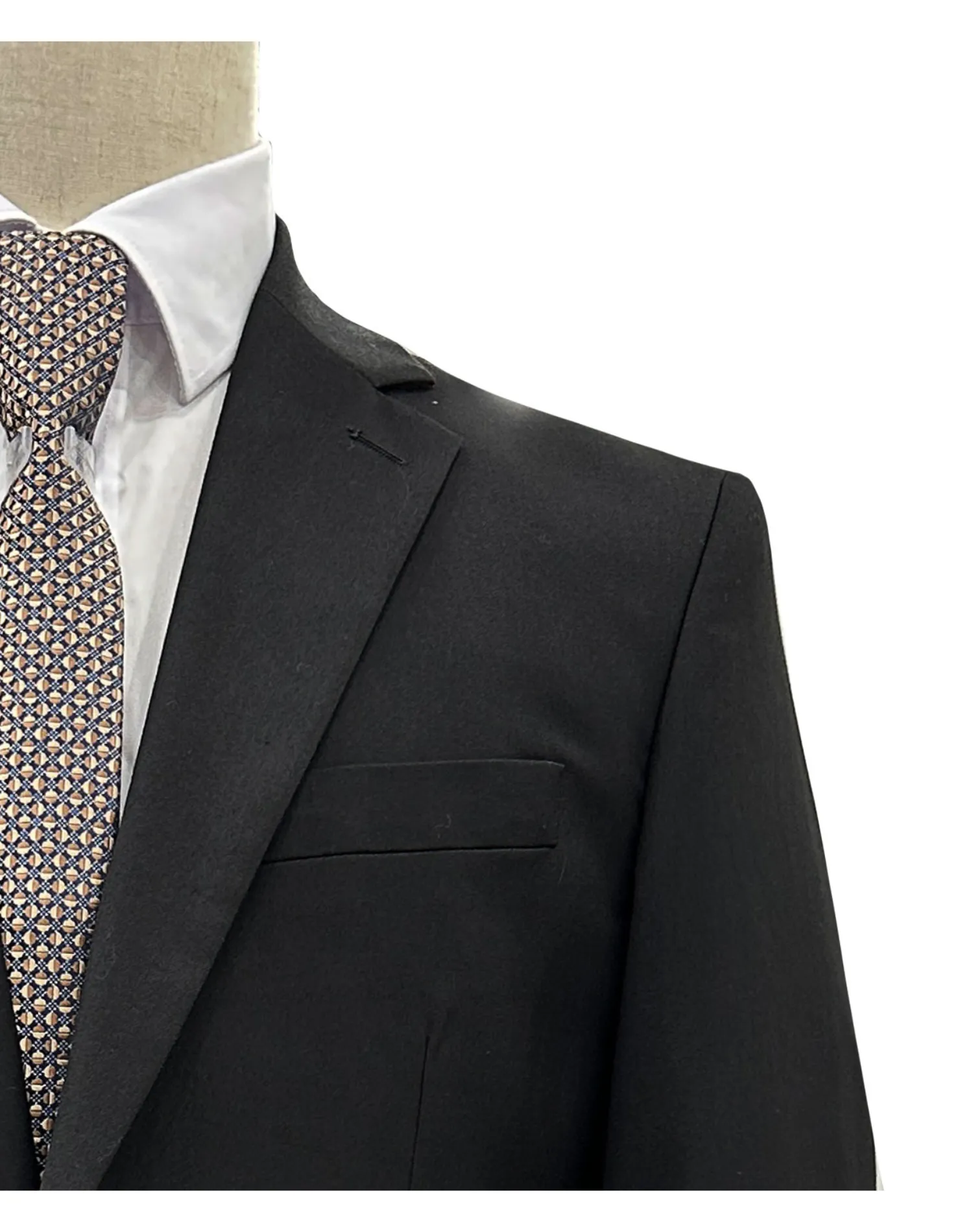 Angelo Rossi Solid Modern Fit Suit - Black