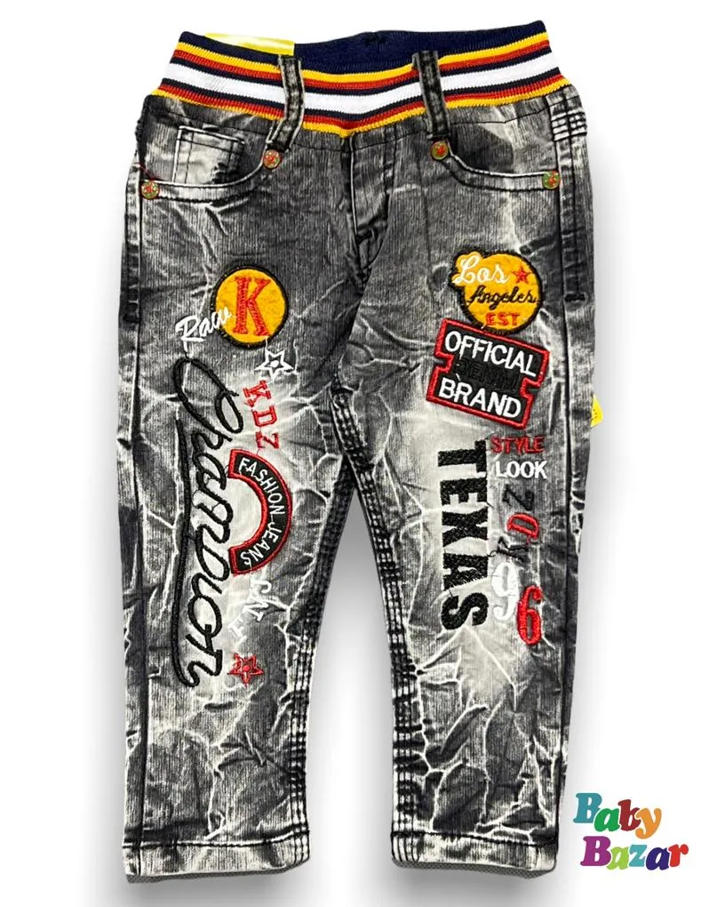 Baby Boy Stylish Jeans Pant In Black Color TEXAS