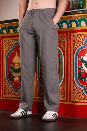 Back Liastic With button Grey Trouser