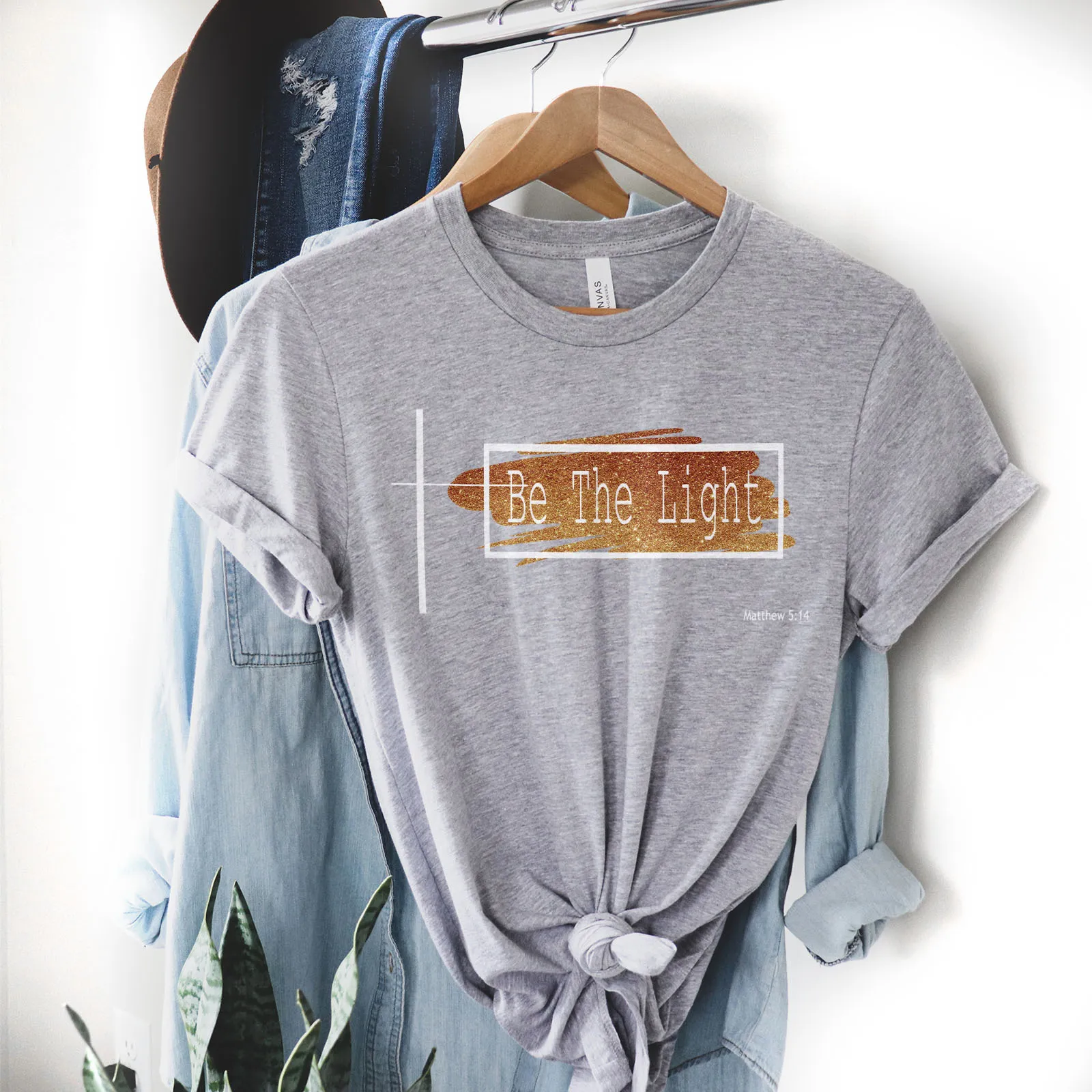 Be The Light Tee Shirts For Women - Christian Shirts for Women - Religious Tee Shirts