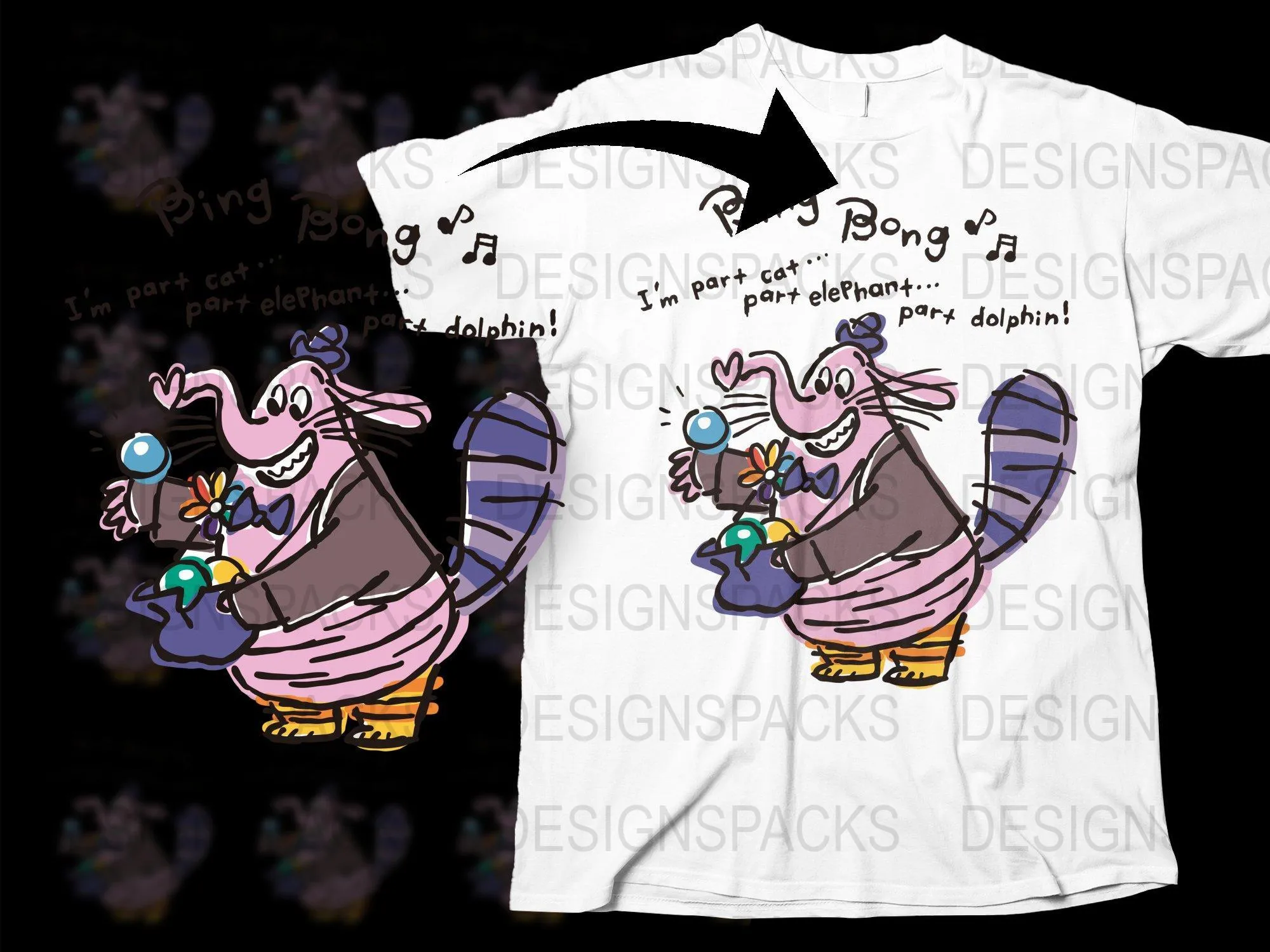 Bing Bong Character Inspired Graphic Png Digital Download