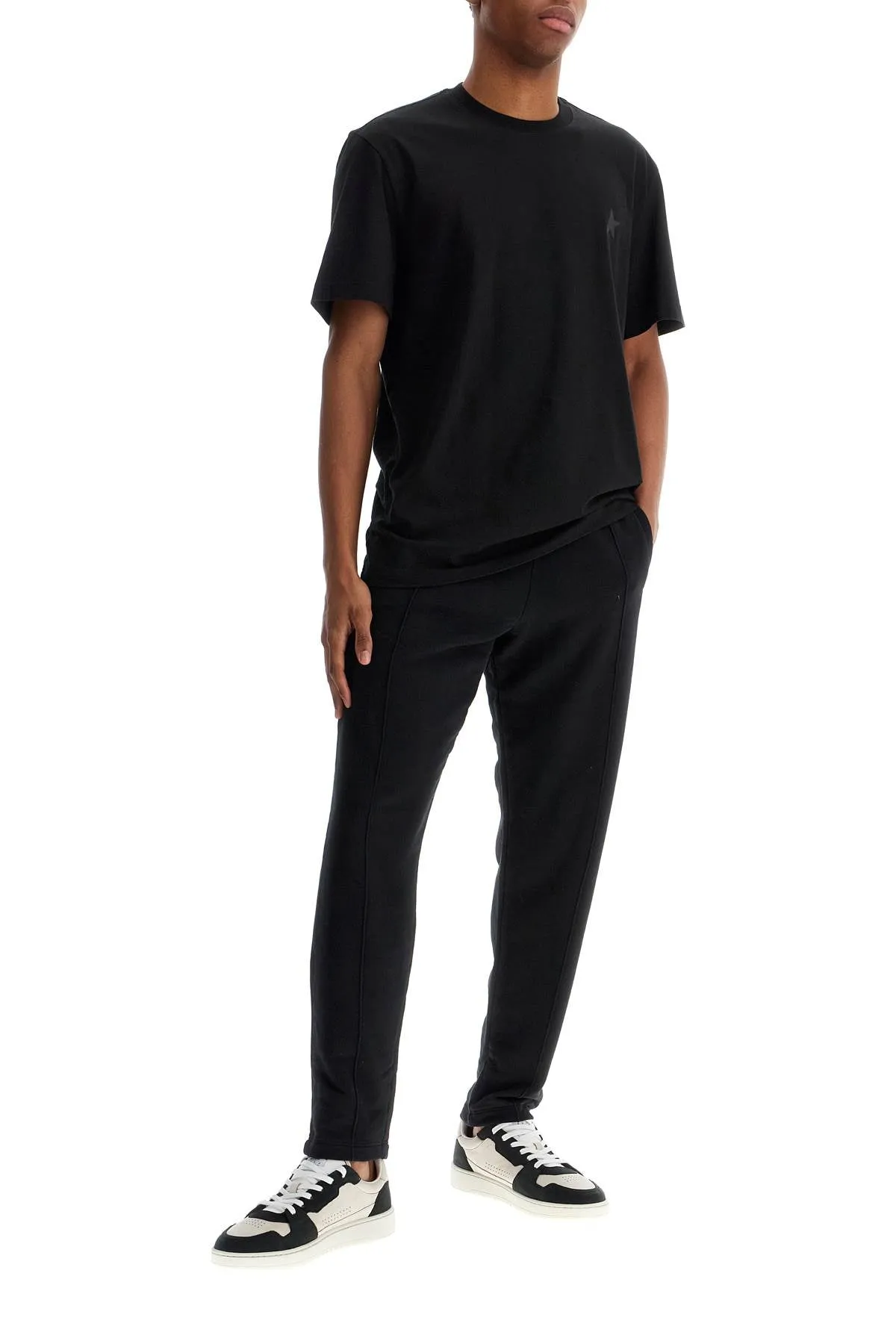 black cotton t-shirt with visible logo GMP01220 P000593 BLACK