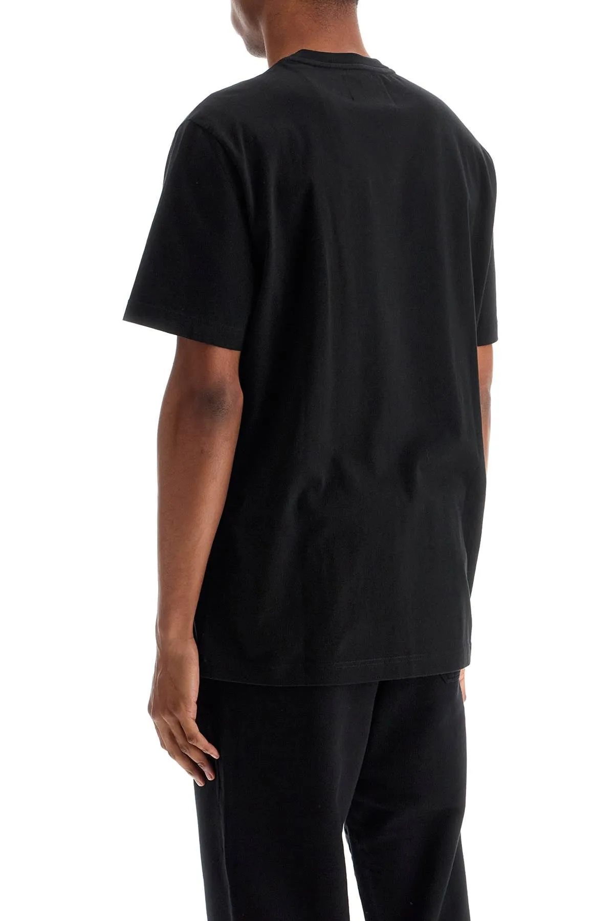 black cotton t-shirt with visible logo GMP01220 P000593 BLACK
