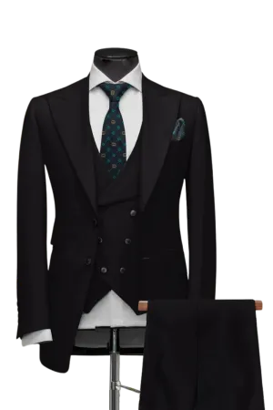 Black Milano Wedding 3-Piece Suit