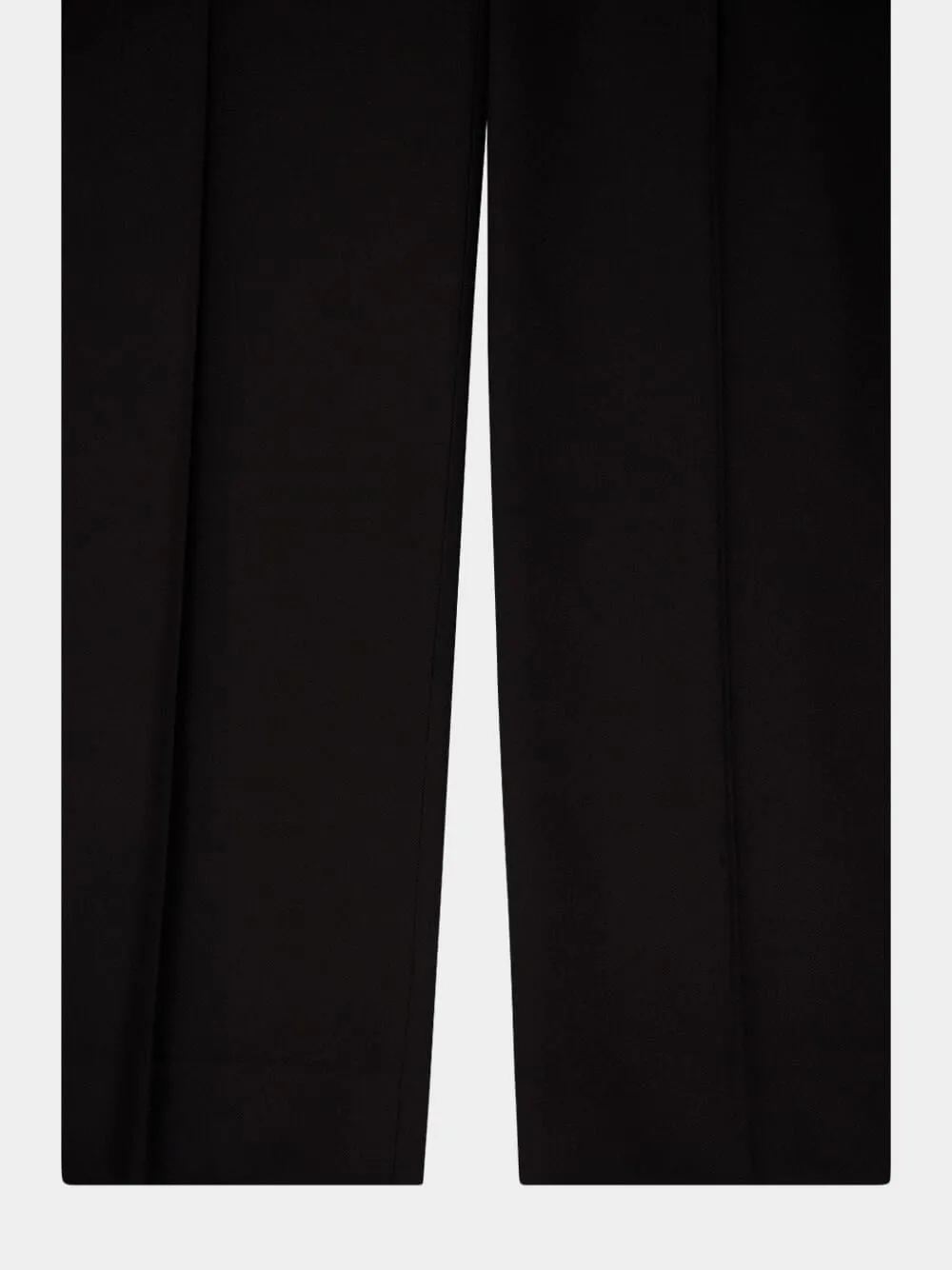 Black Wide-Leg Virgin Wool Trousers
