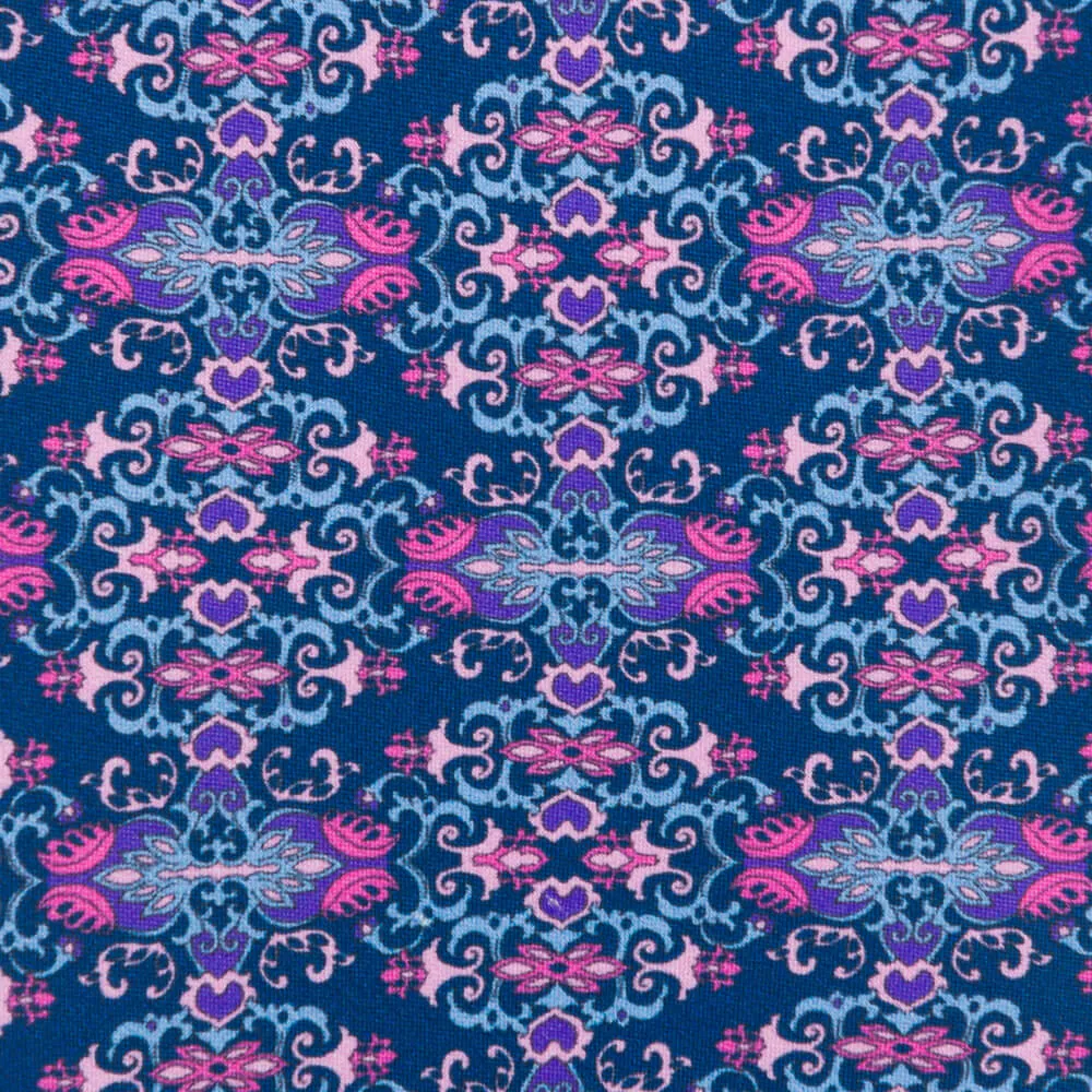 Blue and Pink Charlemagne Duchesse Silk Tie