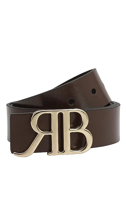 Brown Plain Leather Men's Belt