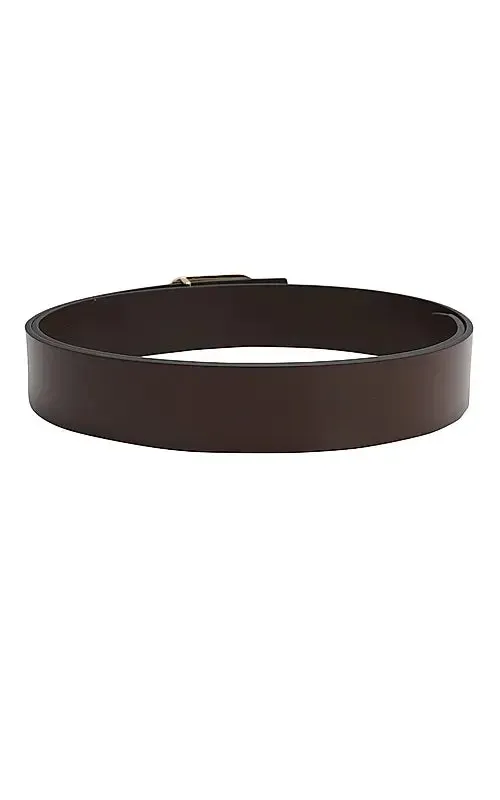 Brown Plain Leather Men's Belt