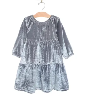 City Mouse infant & girls velour tiered dress