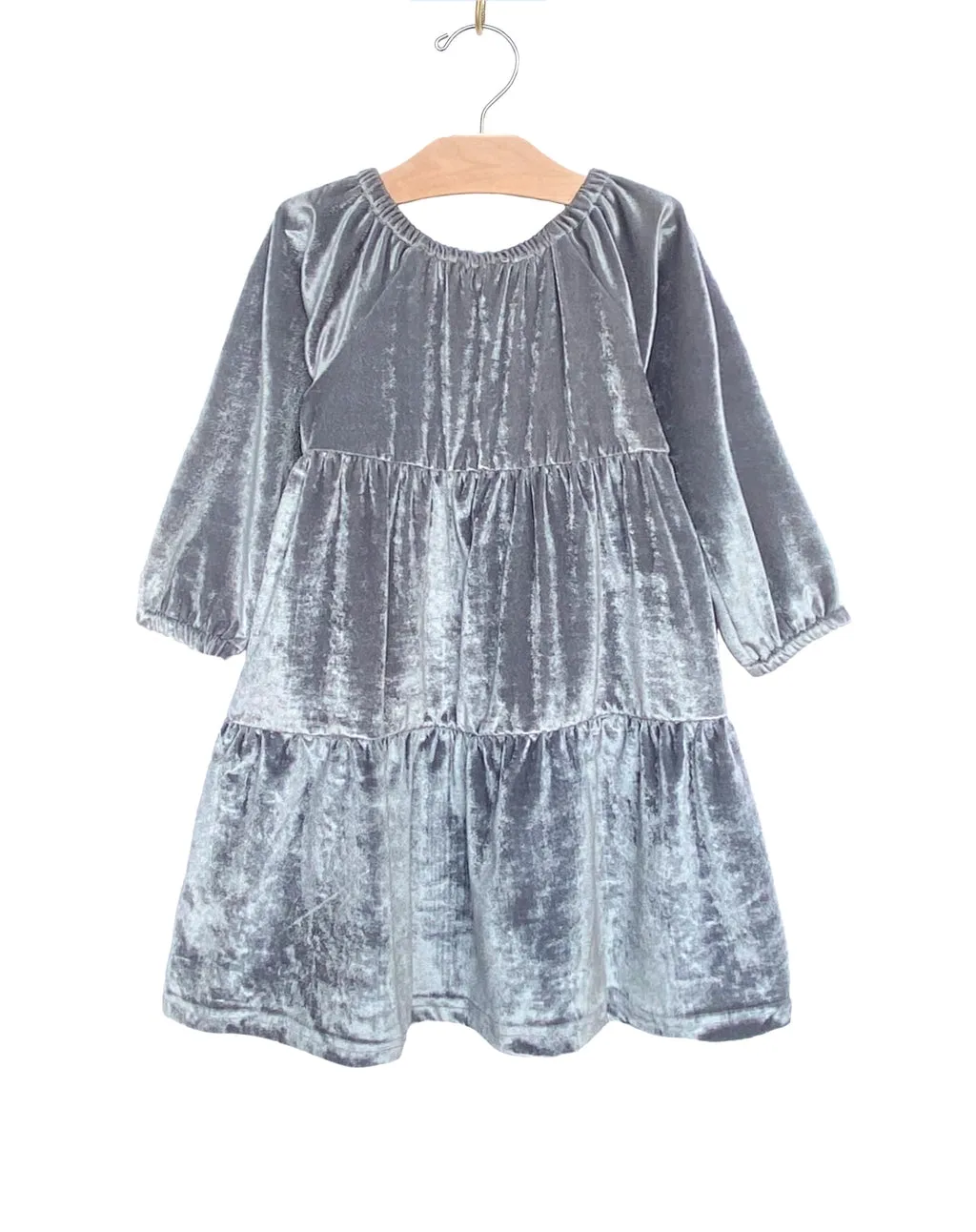 City Mouse infant & girls velour tiered dress