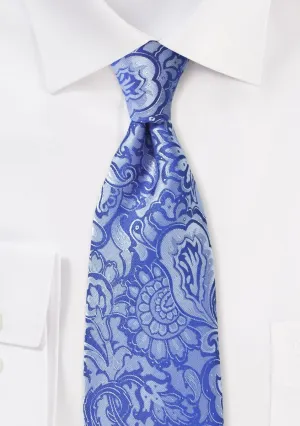 Cobalt Floral Paisley Necktie
