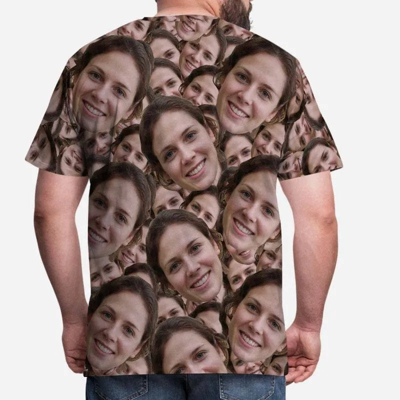 Custom Face Shirts Seamless Head Your Face on Men's All Over Print T-shirt for Him