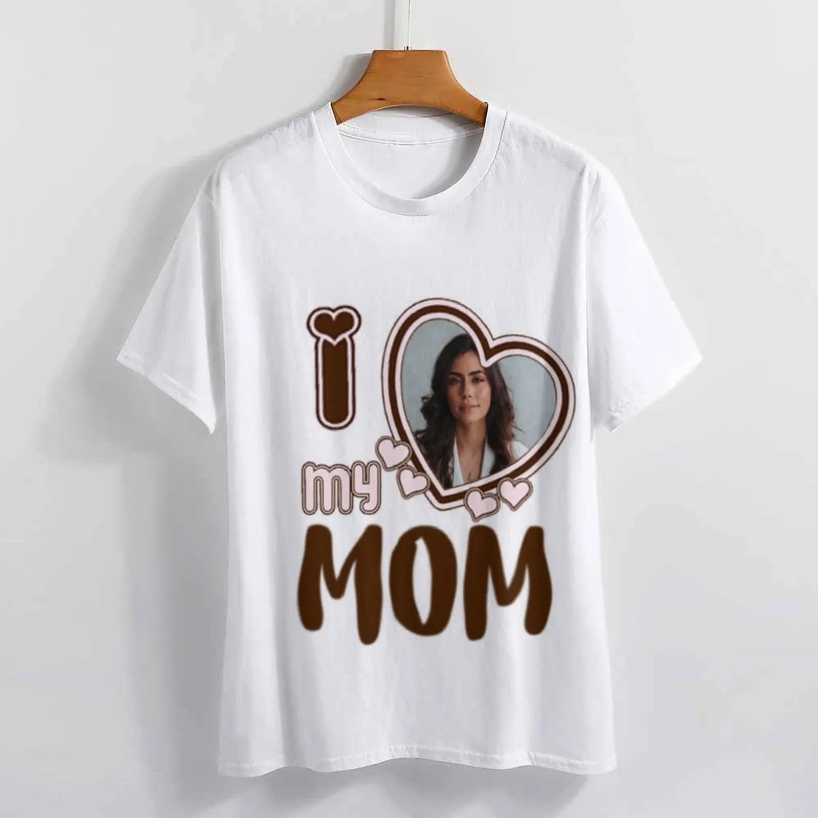 Custom Picture Heart I Love My Mom Shirt Mother's Day Shirt Mother's Day Gift