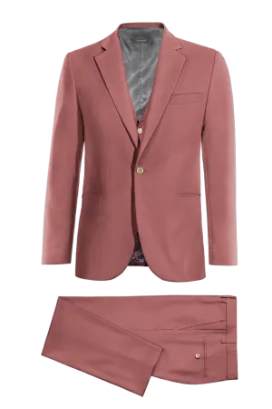 Dark Pink Slim fit 3 piece 1-Button Suit