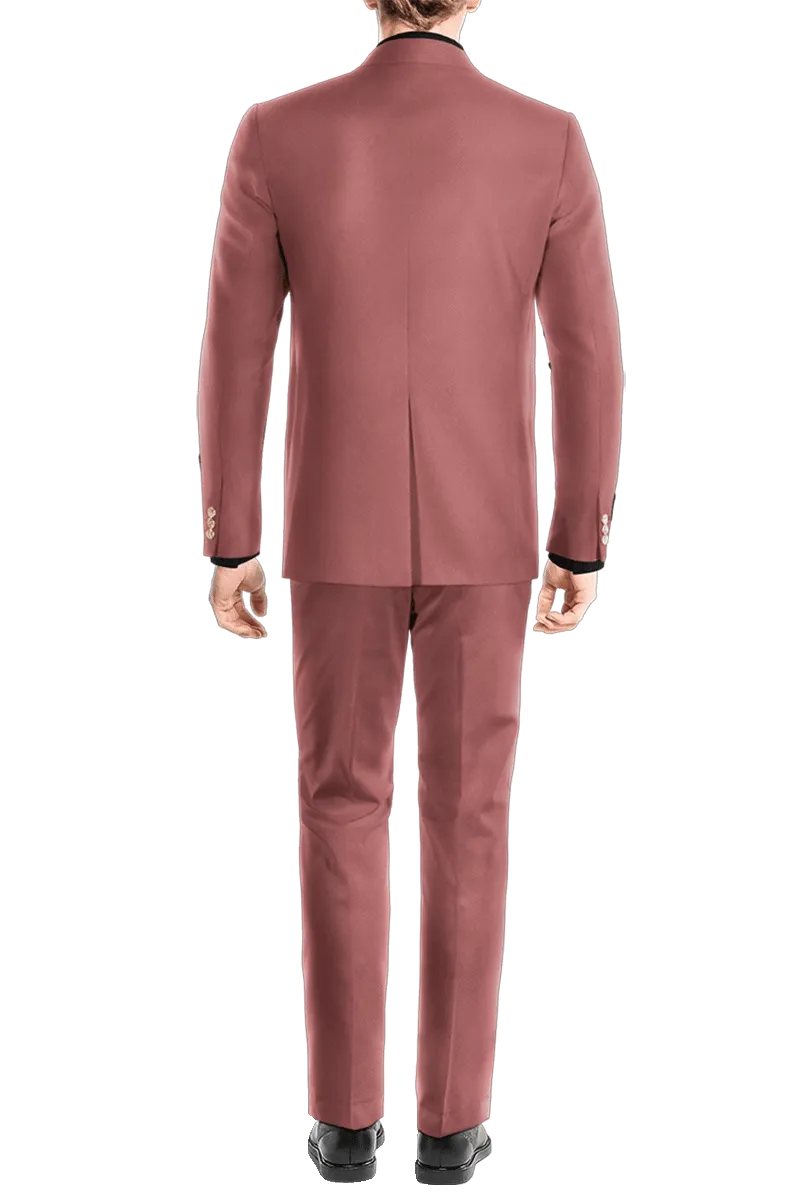 Dark Pink Slim fit 3 piece 1-Button Suit