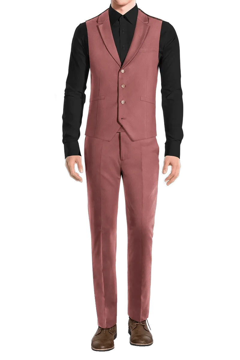 Dark Pink Slim fit 3 piece 1-Button Suit