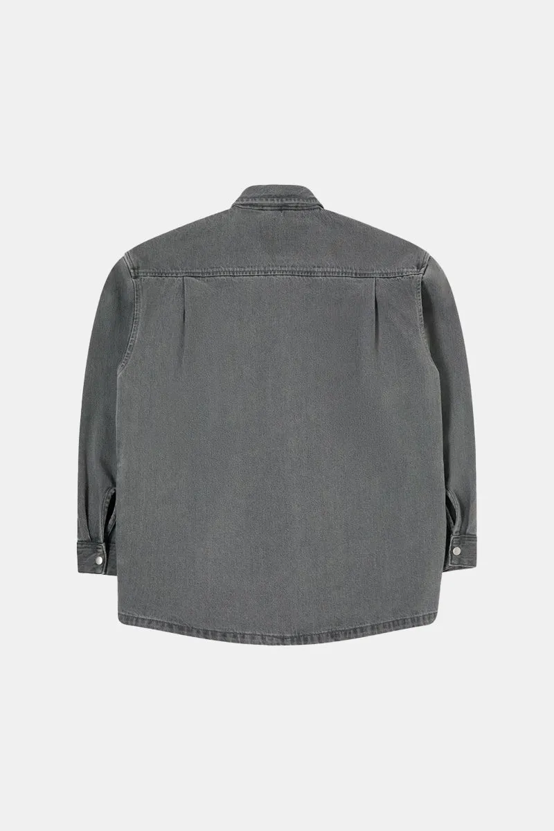 Edwin Utility Long Sleeve Overshirt (Bleach Black Wash)