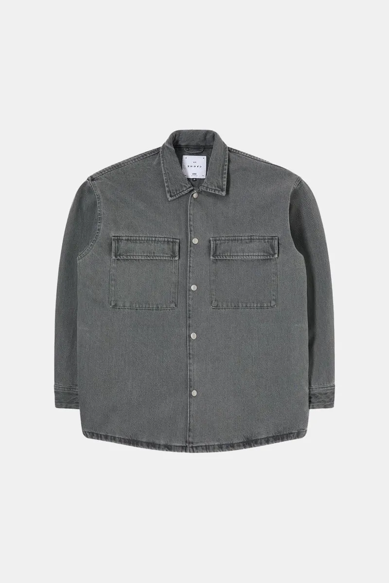 Edwin Utility Long Sleeve Overshirt (Bleach Black Wash)