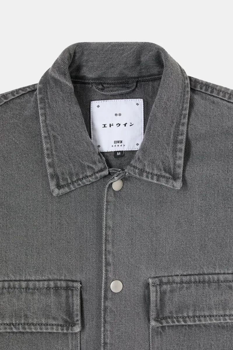 Edwin Utility Long Sleeve Overshirt (Bleach Black Wash)