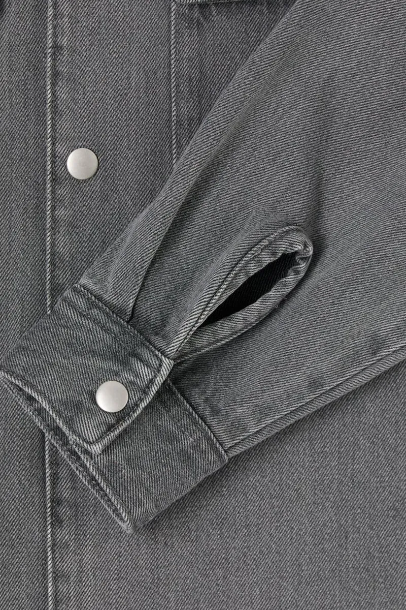 Edwin Utility Long Sleeve Overshirt (Bleach Black Wash)