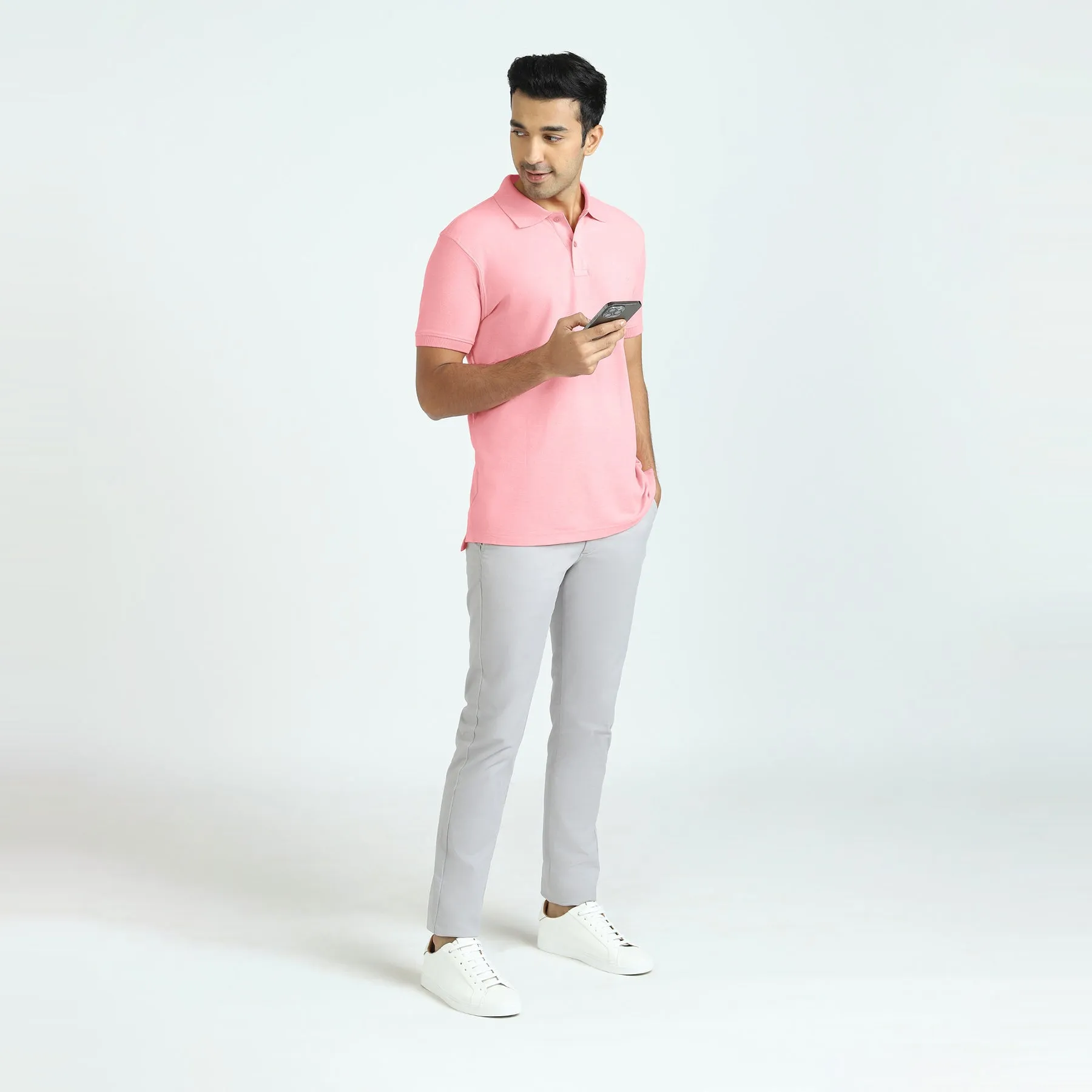 Element Combed Cotton Polo T-shirts French Pink
