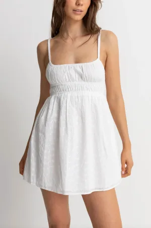 Fae Broderie Mini Dress- White