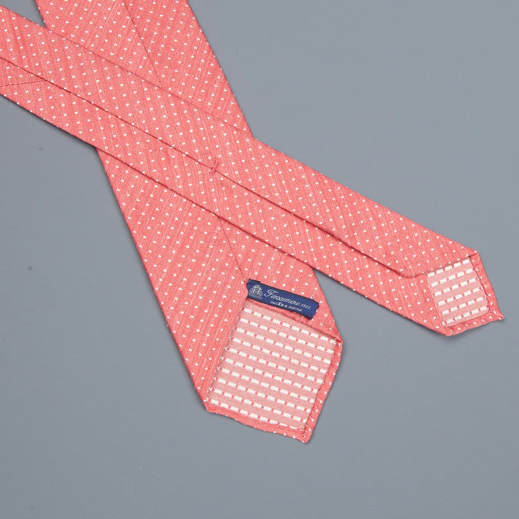 Finamore Cravatta "Sette Pieghe" Old Pink pindots