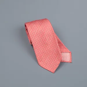 Finamore Cravatta "Sette Pieghe" Old Pink pindots
