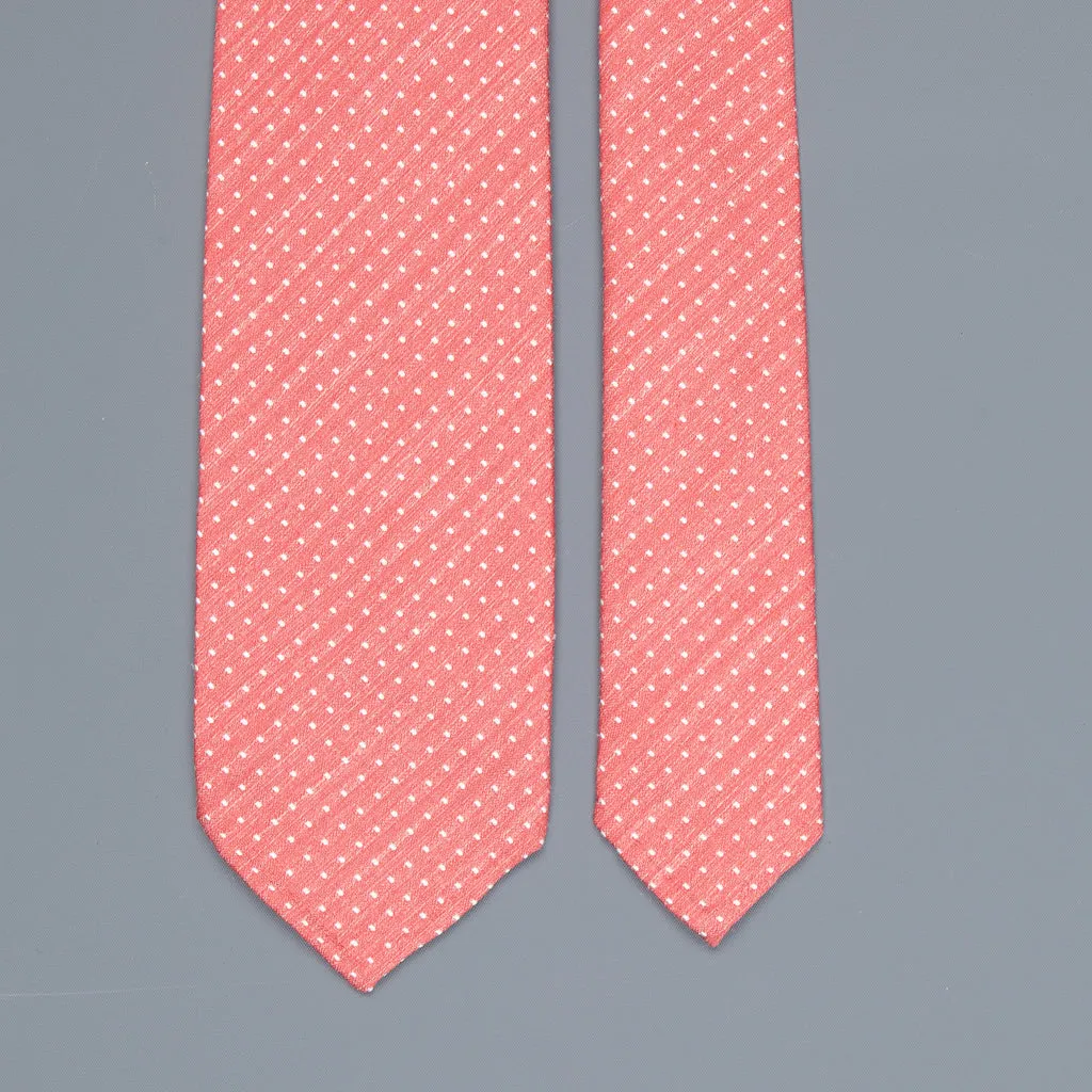 Finamore Cravatta "Sette Pieghe" Old Pink pindots