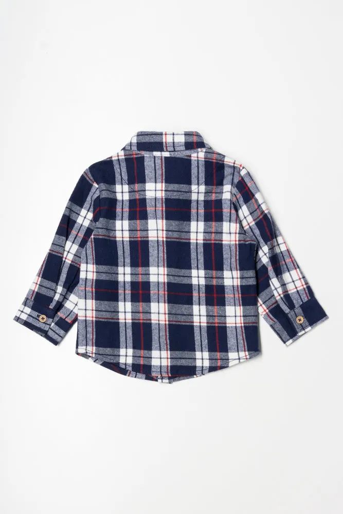 Flannel Shirt Navy And Red