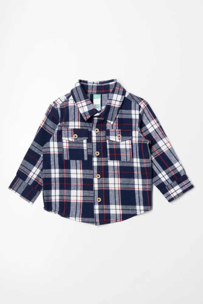 Flannel Shirt Navy And Red