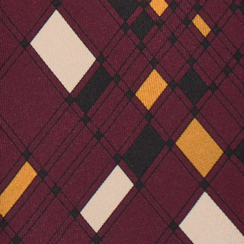 F.Marino Handmade Silk Tie 3-Fold Vintage Style 60s Plum