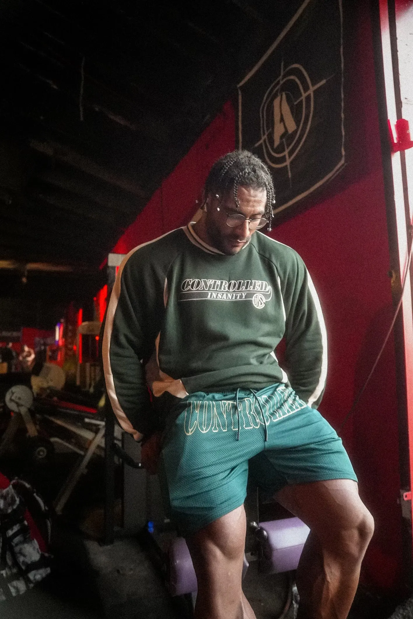 Forest Green Mesh 3.5" Seam Shorts