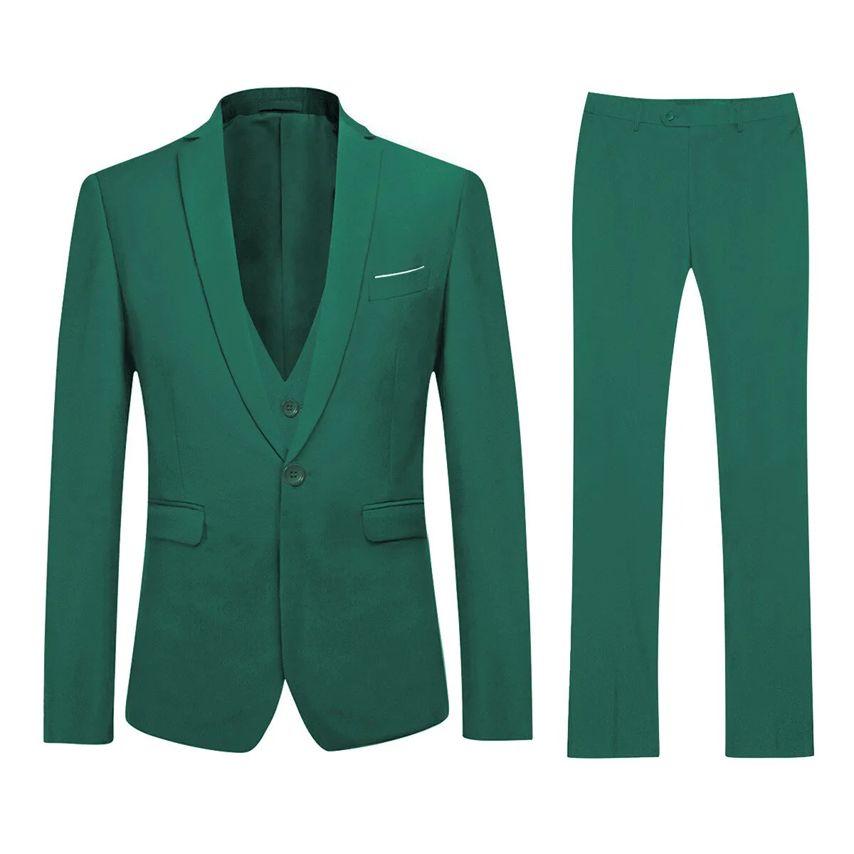 Green 3-Piece Slim Fit Suit