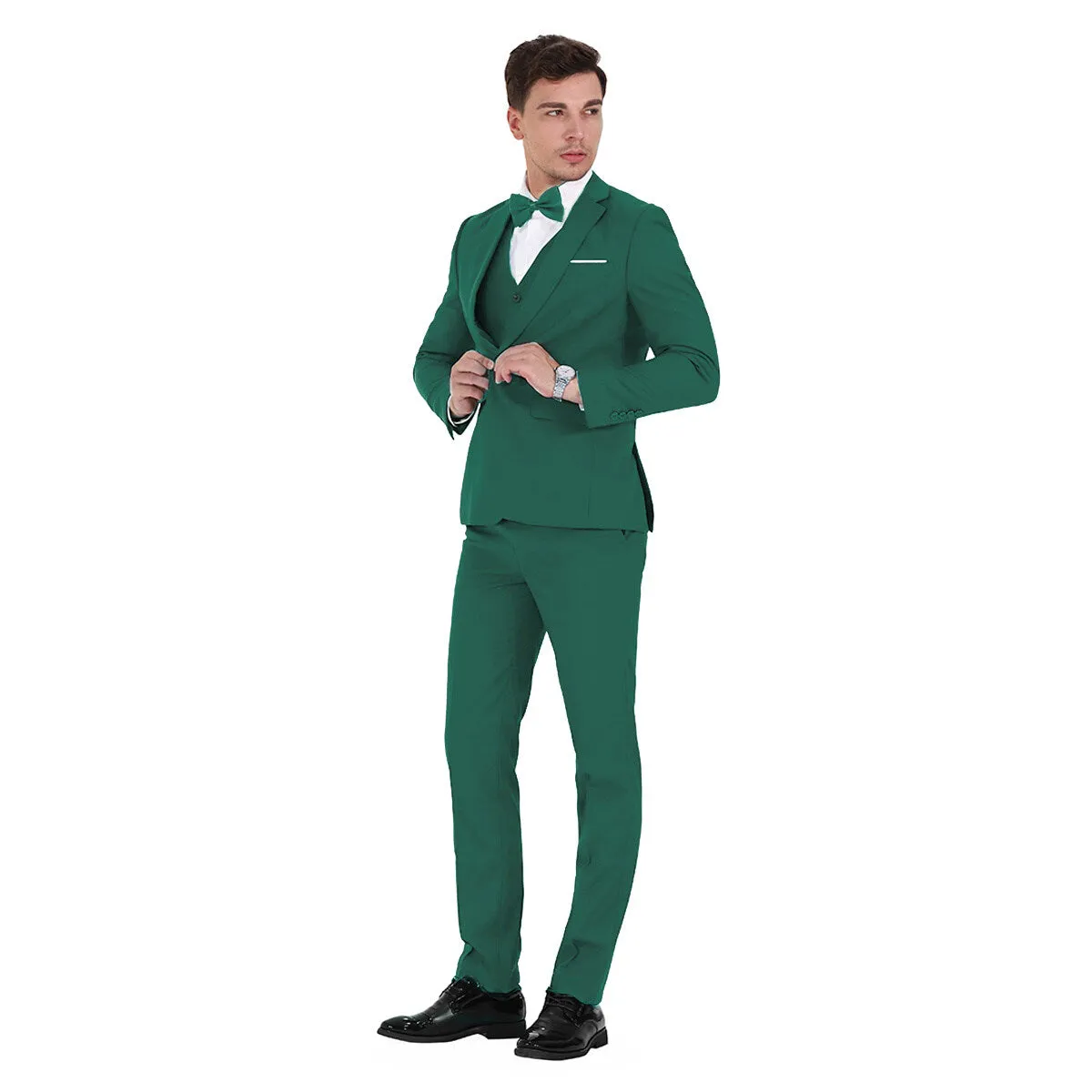 Green 3-Piece Slim Fit Suit