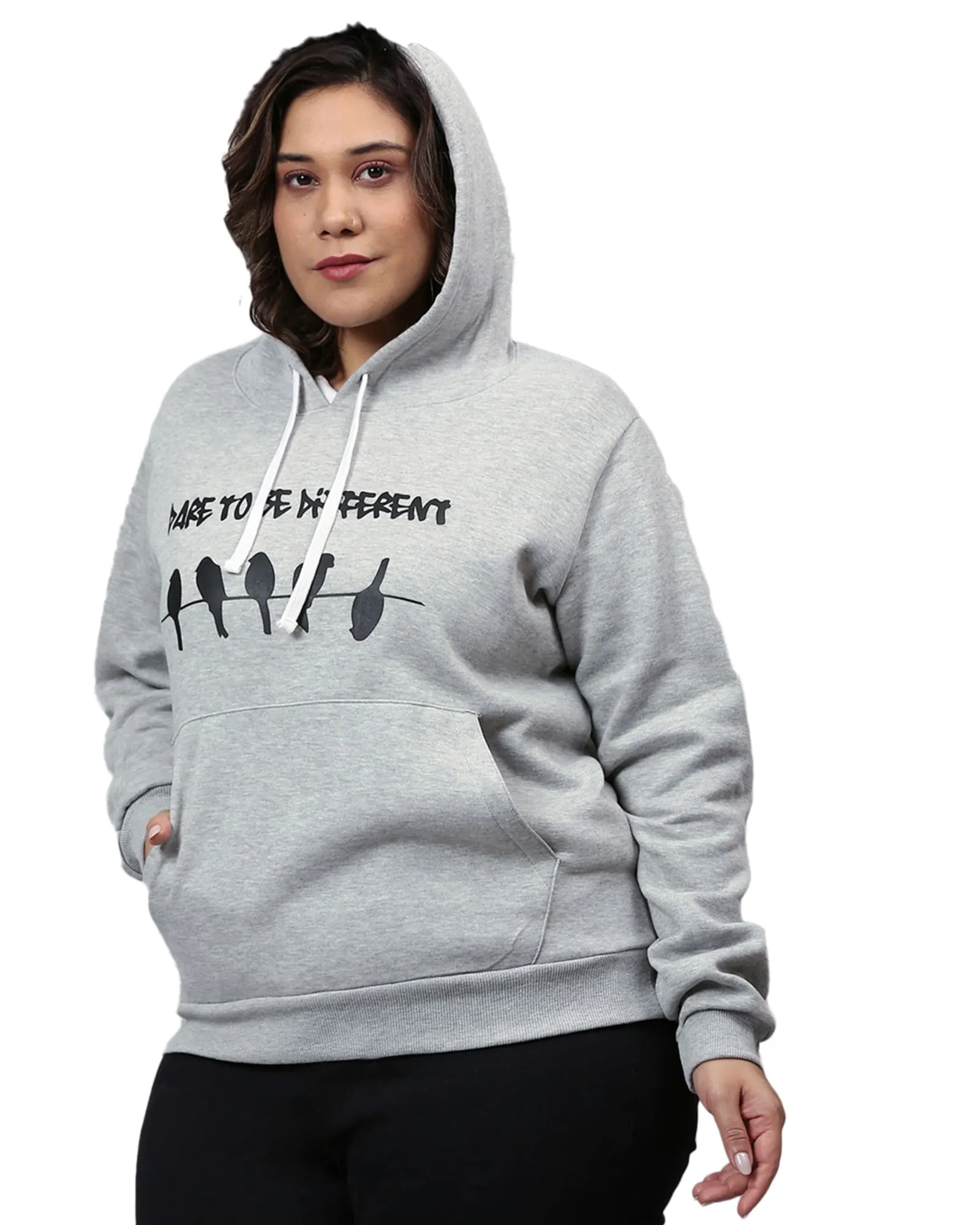 Grey Bird Motif Sweatshirt | Light Grey