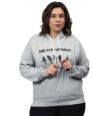 Grey Bird Motif Sweatshirt | Light Grey