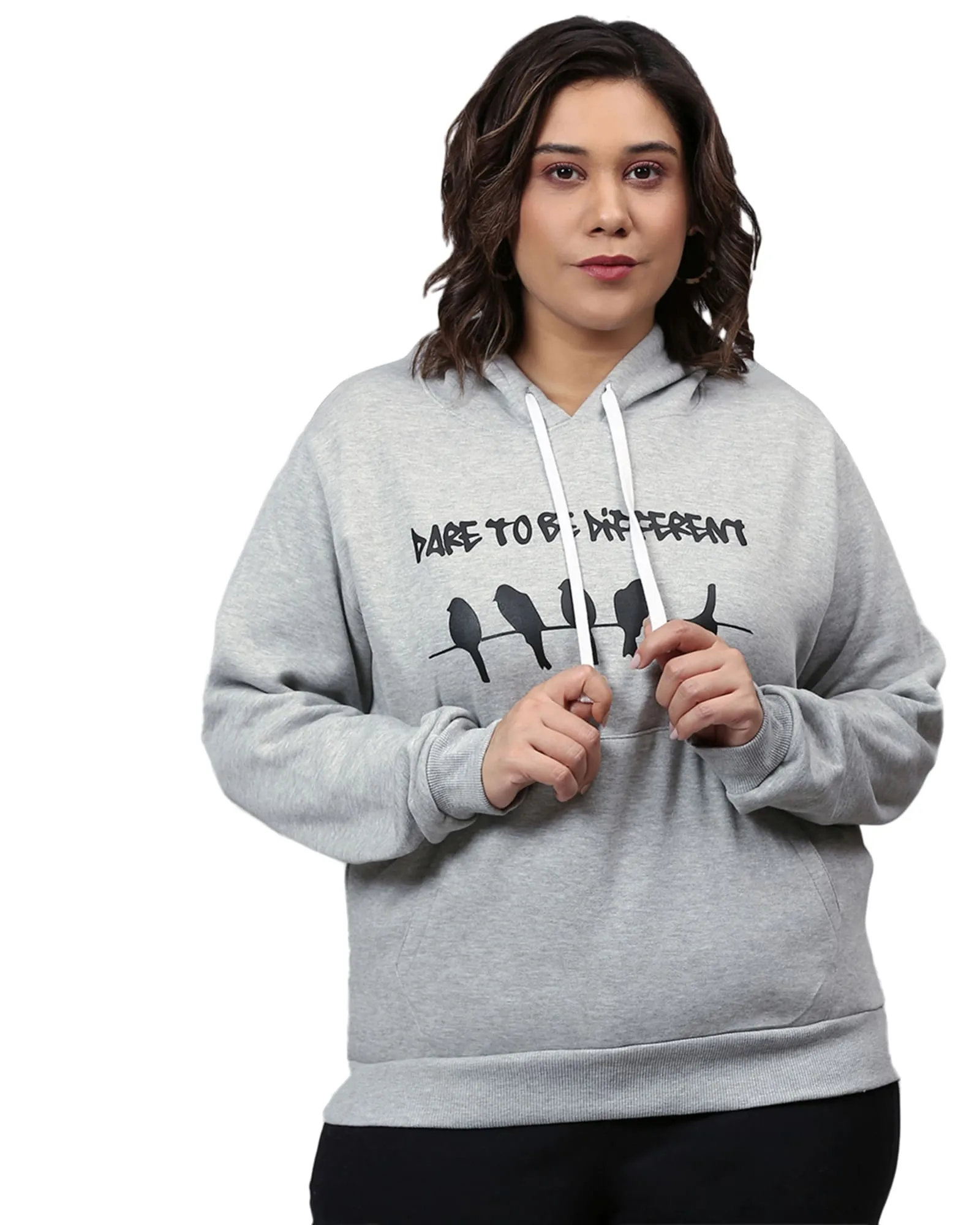 Grey Bird Motif Sweatshirt | Light Grey