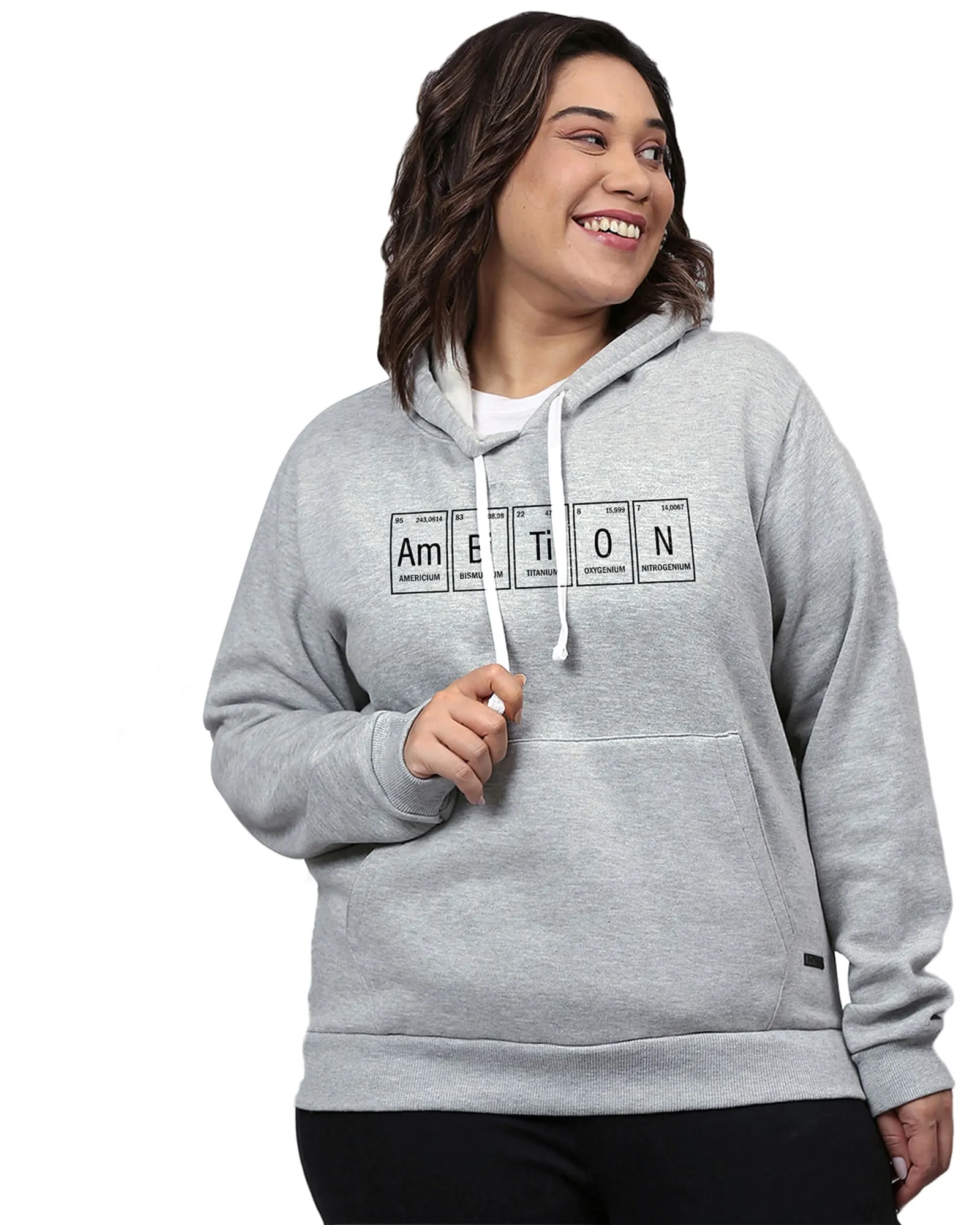 Grey "Ambition" Text Printed Sweatshirt | Light Grey