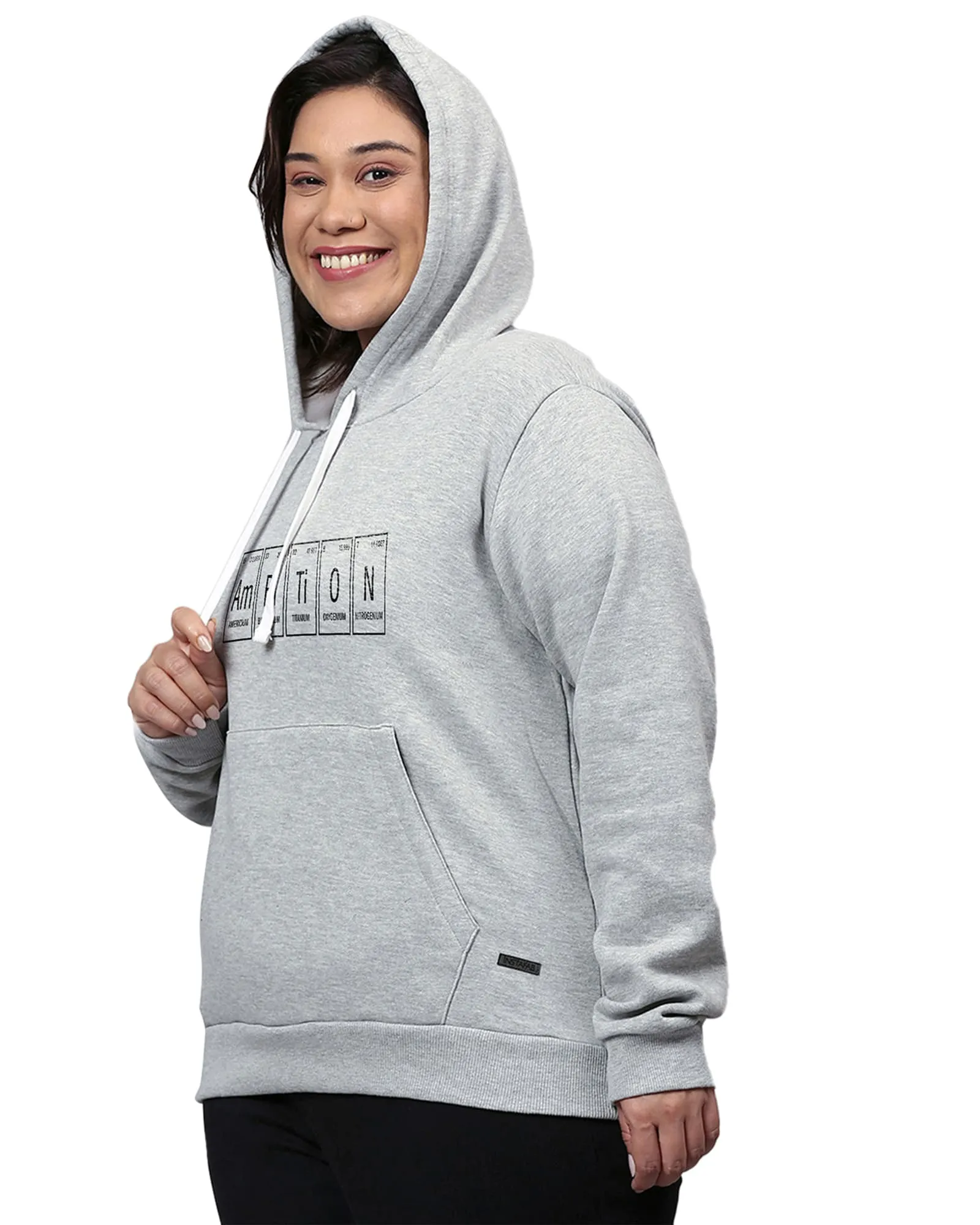 Grey "Ambition" Text Printed Sweatshirt | Light Grey