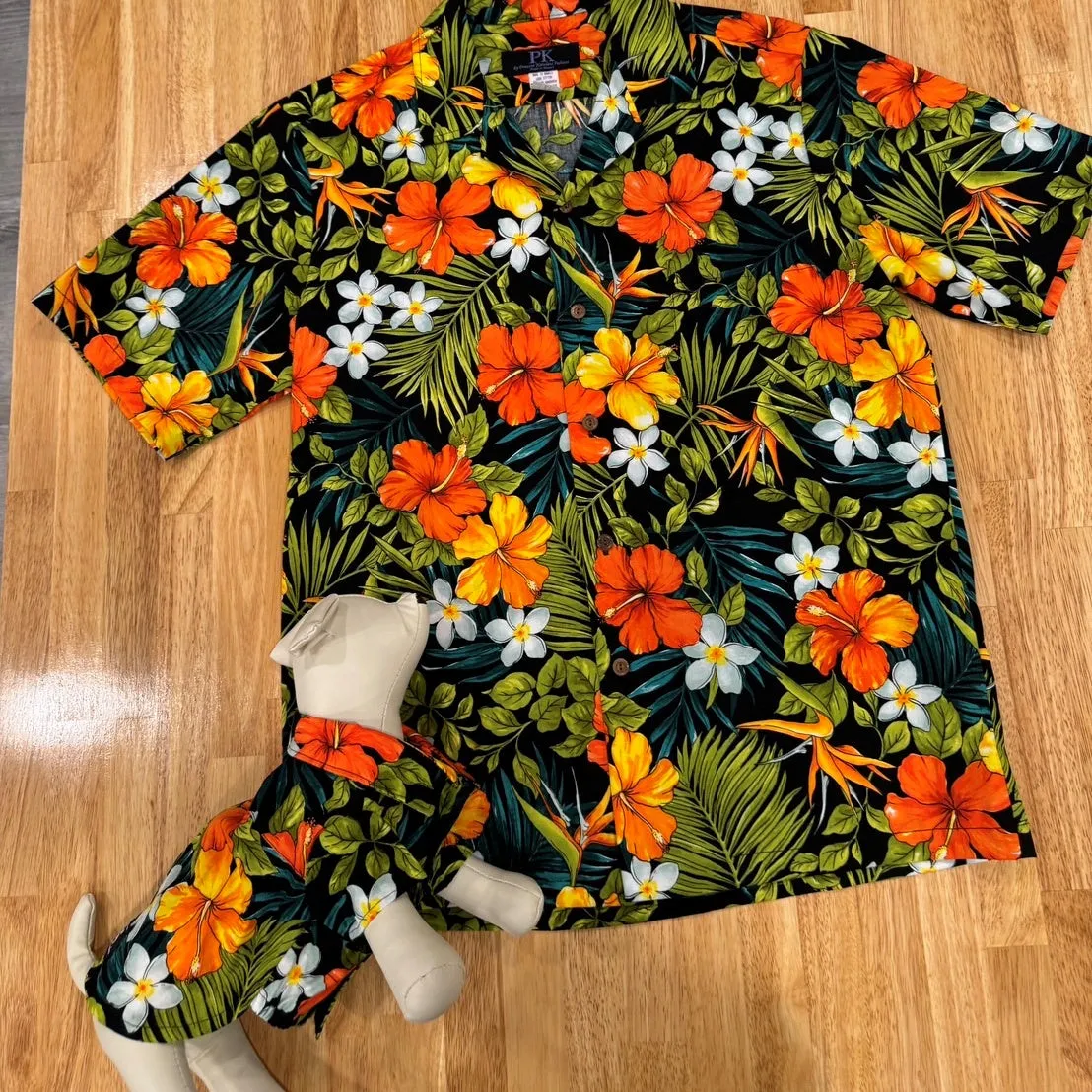Hawaiian Dog Shirts Vibrant Colorful Flower Print［Dog and owner hawaii shirts］