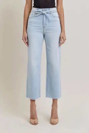 HIDDEN High Rise Light Wash Tie Waist Jean