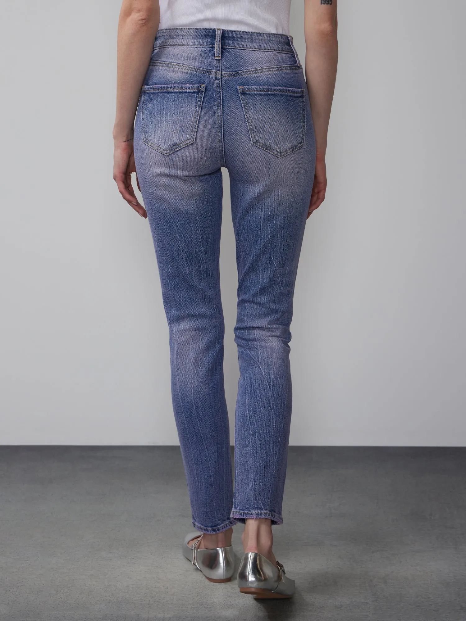 High Rise Washed Skinny Jeans
